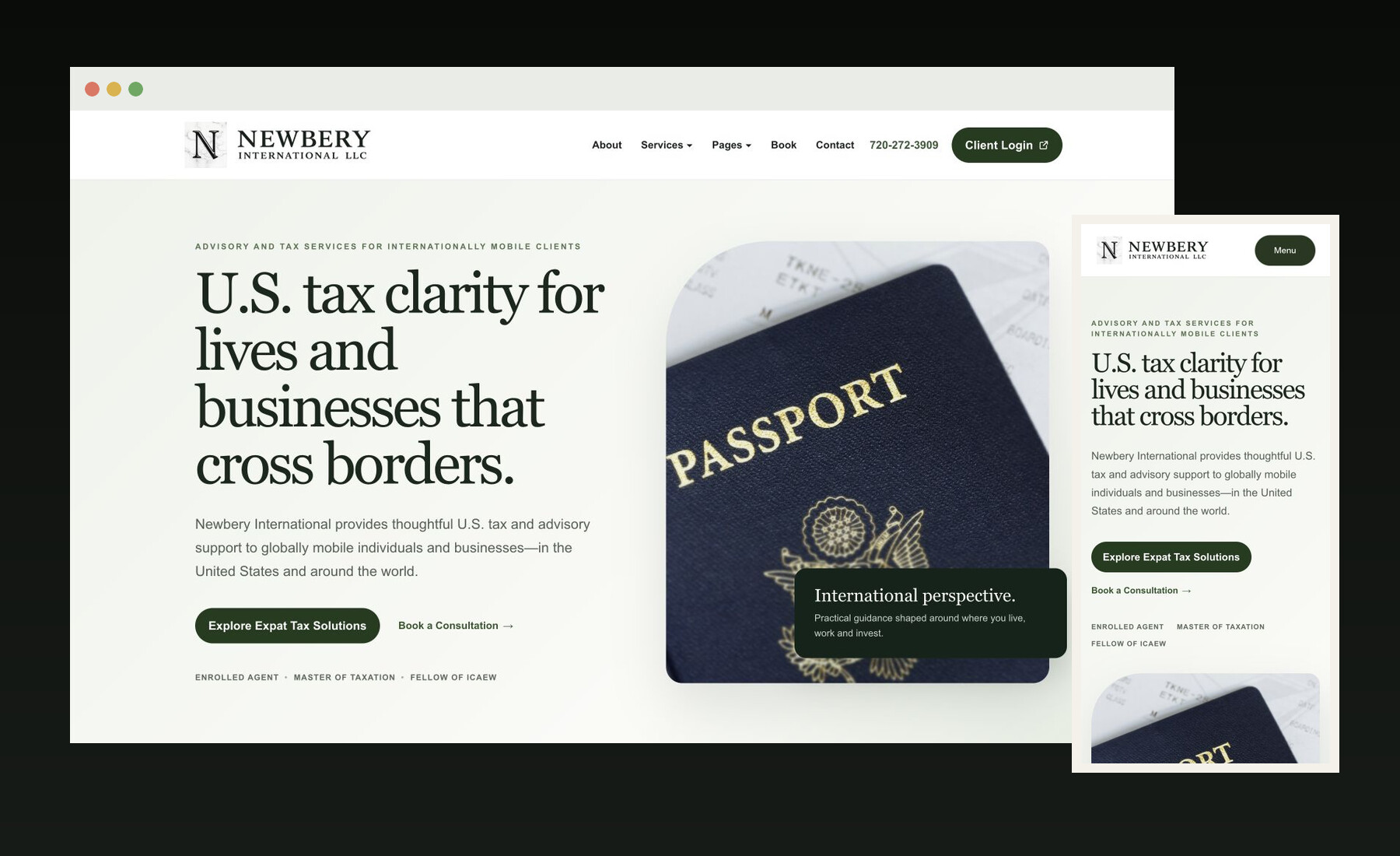 Newbery International website shown on desktop and mobile after its WordPress redesign